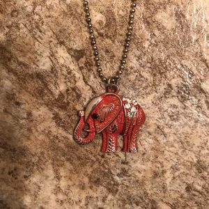 Elephant double necklace
